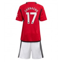 Manchester United Alejandro Garnacho #17 Hemmatröja Barn 2023-24 Kortärmad (+ Korta byxor)